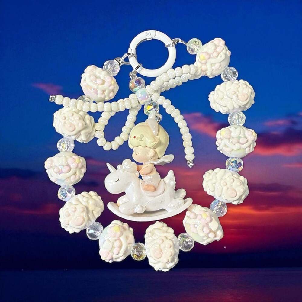 Dimoo Hand Painted Beaded Character Phone Chain+ FREE GIFT